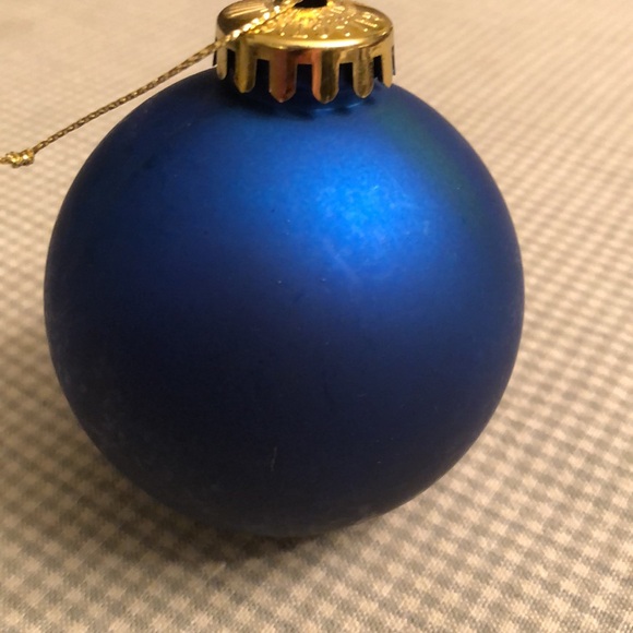 NY ISLANDERS CHRISTMAS BALL ORNAMENT MATTE ORANGE ON MATTE BLUE GOLD TOP - #406 - Picture 5 of 7